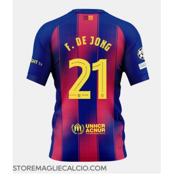 Barcelona Frenkie de Jong #21 Maglia Gara Casa Repliche 2025-26 Maniche Corte